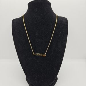 Jook and Nona 18K plated "Dream" bar pendant necklace